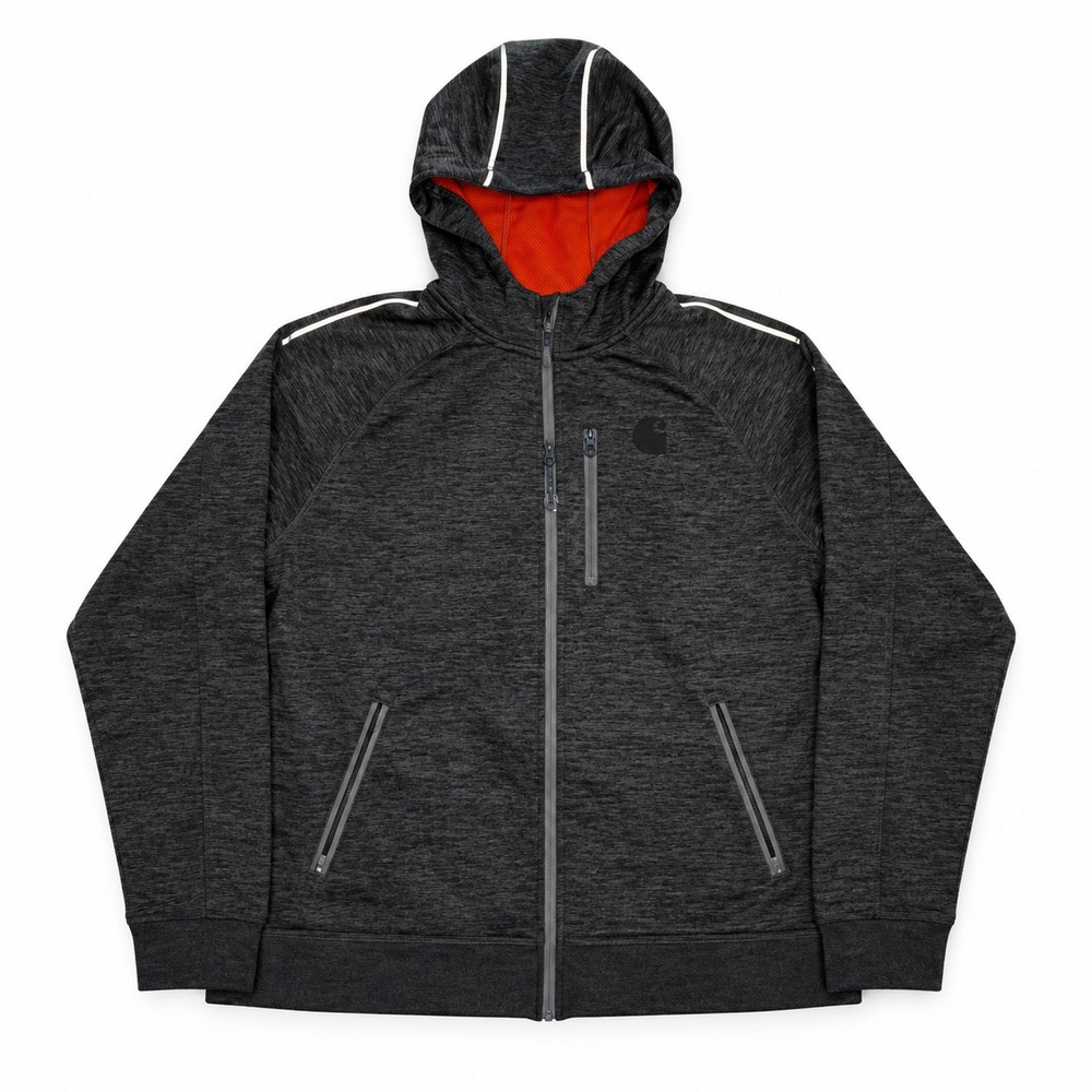 Harley Davidson H-D V2 Hoodie Mens L Gray Full Zip Reflective Motorcycle